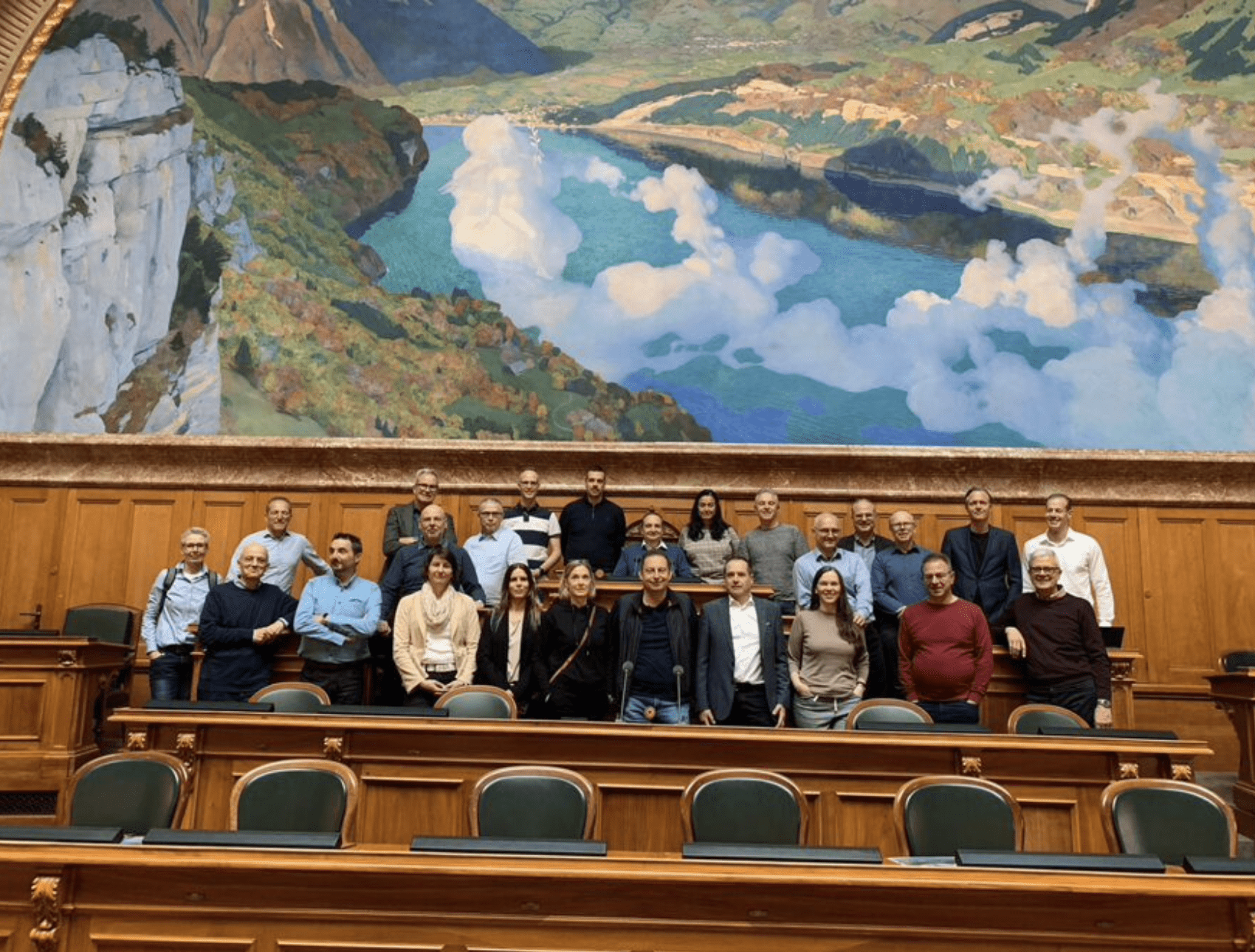 VIB-Mitglieder*innen im Nationalratssaal.
